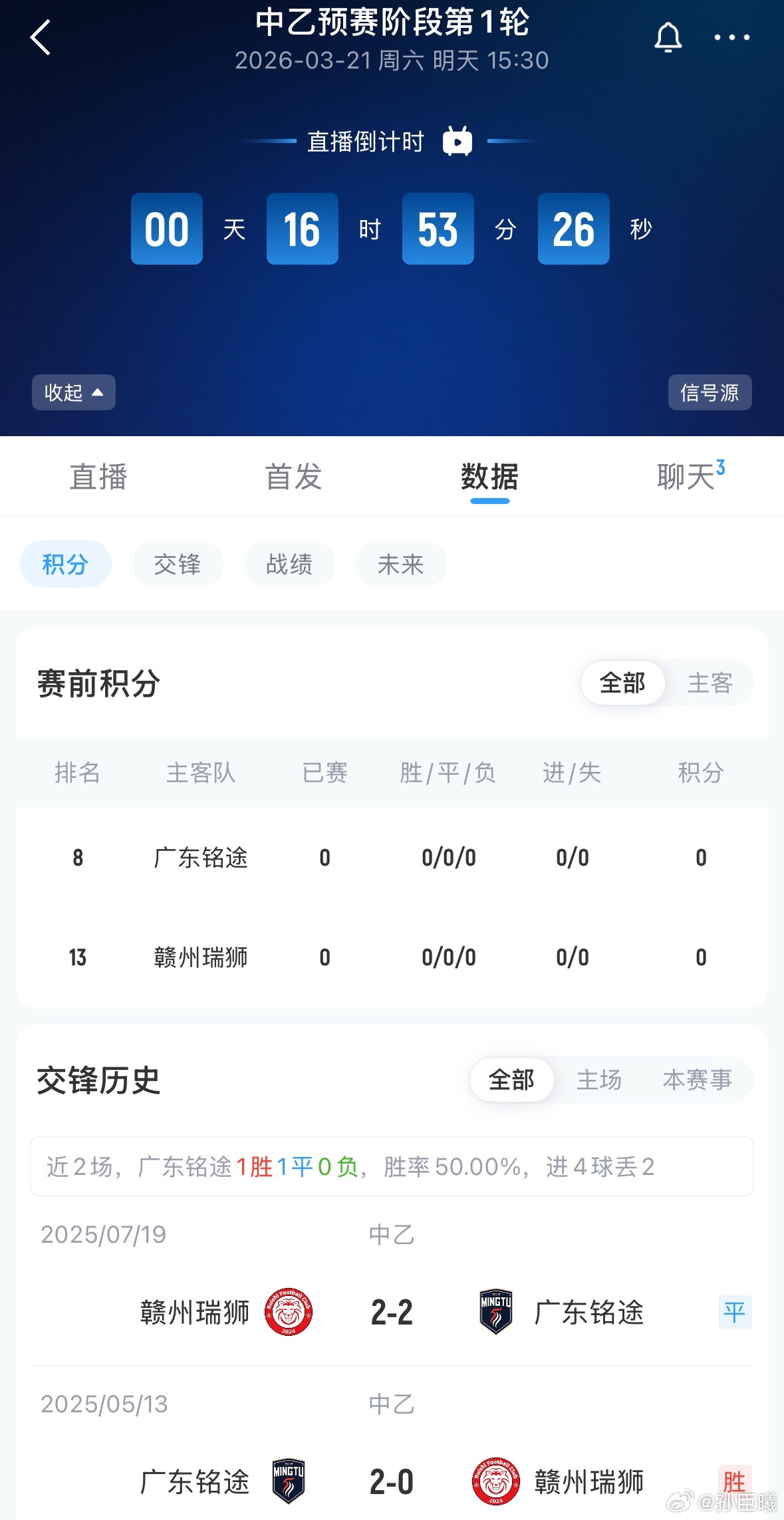 明天下午15:30 直播 VS赣州瑞狮 