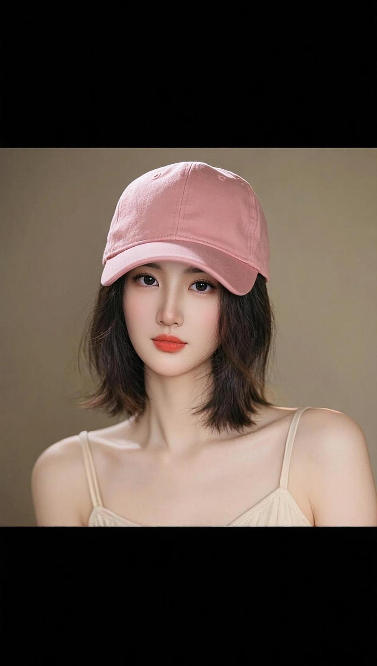 凡事靠自己AI粉帽甜系写真 随变ai随便玩 浅妆同款