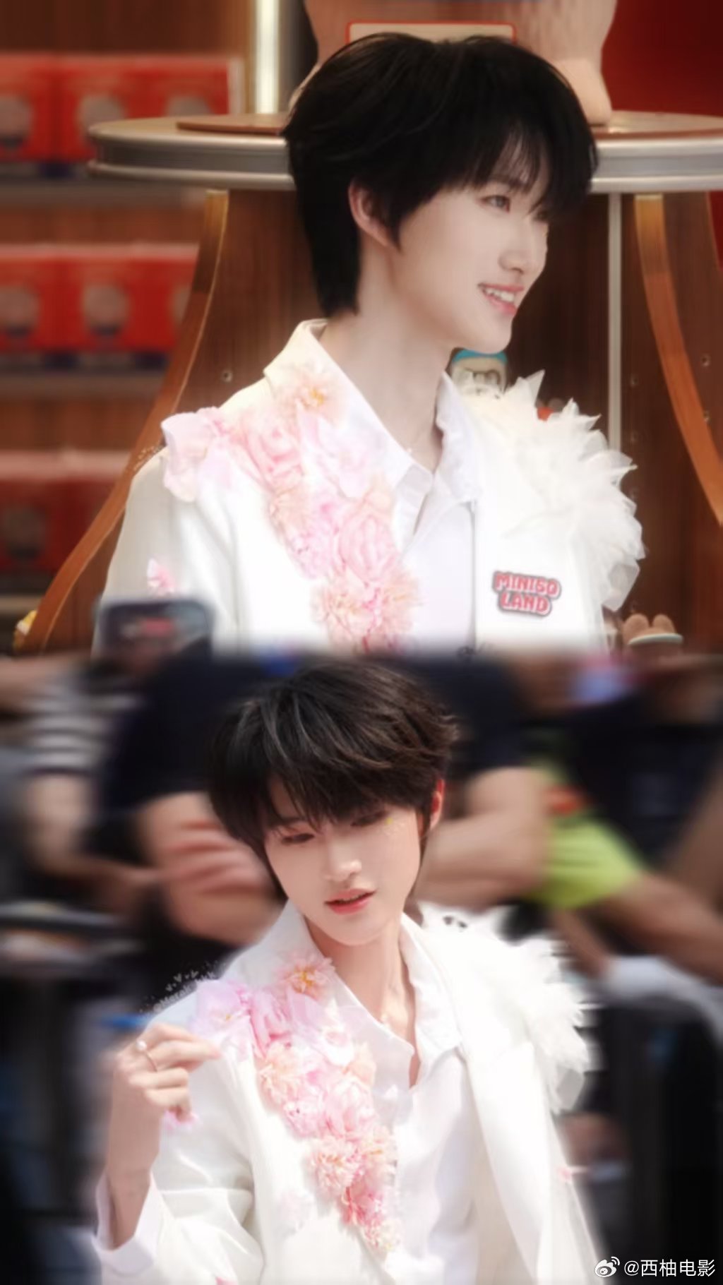 全深圳都在偶遇春日版黄朔粉色YOYO成点睛之笔！黄朔这身春日造型干净又亮眼，看完