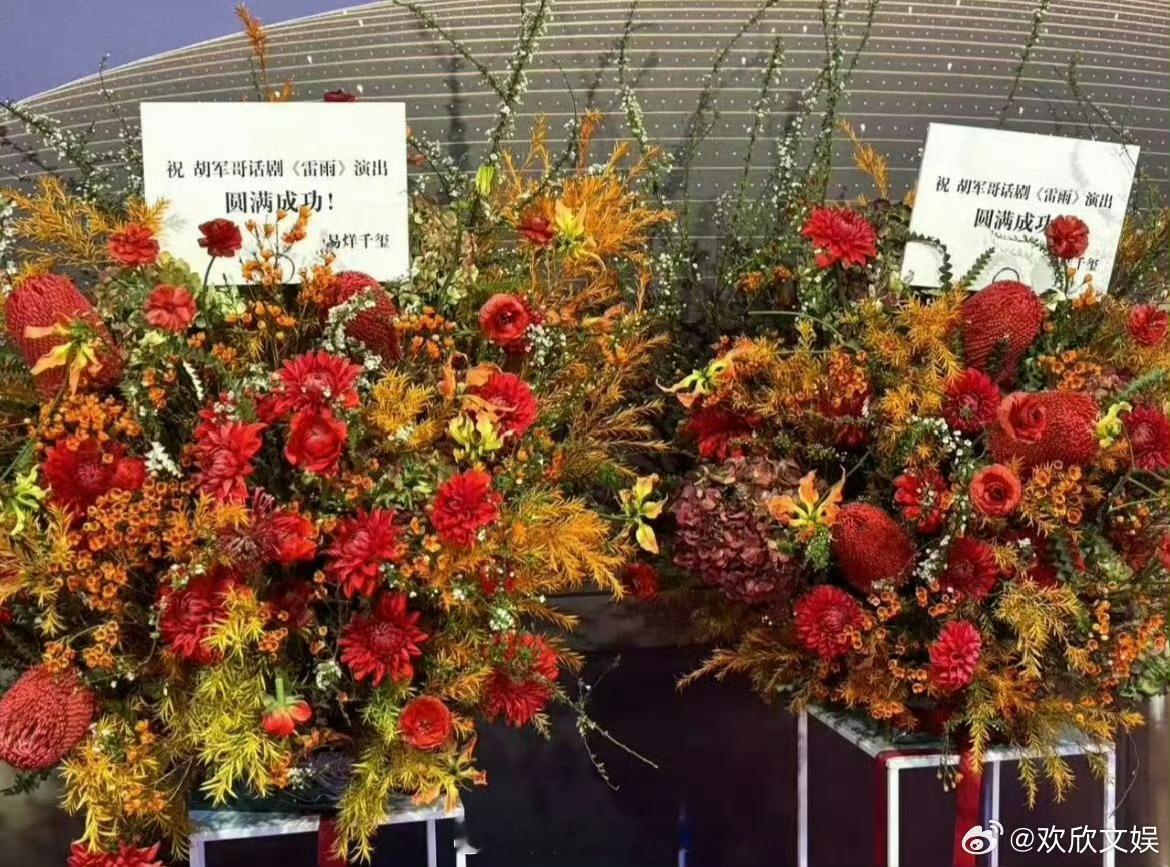 新浪娱乐[超话]  易烊千玺给胡军话剧送花篮  易烊千玺为胡军话剧送花篮  一起