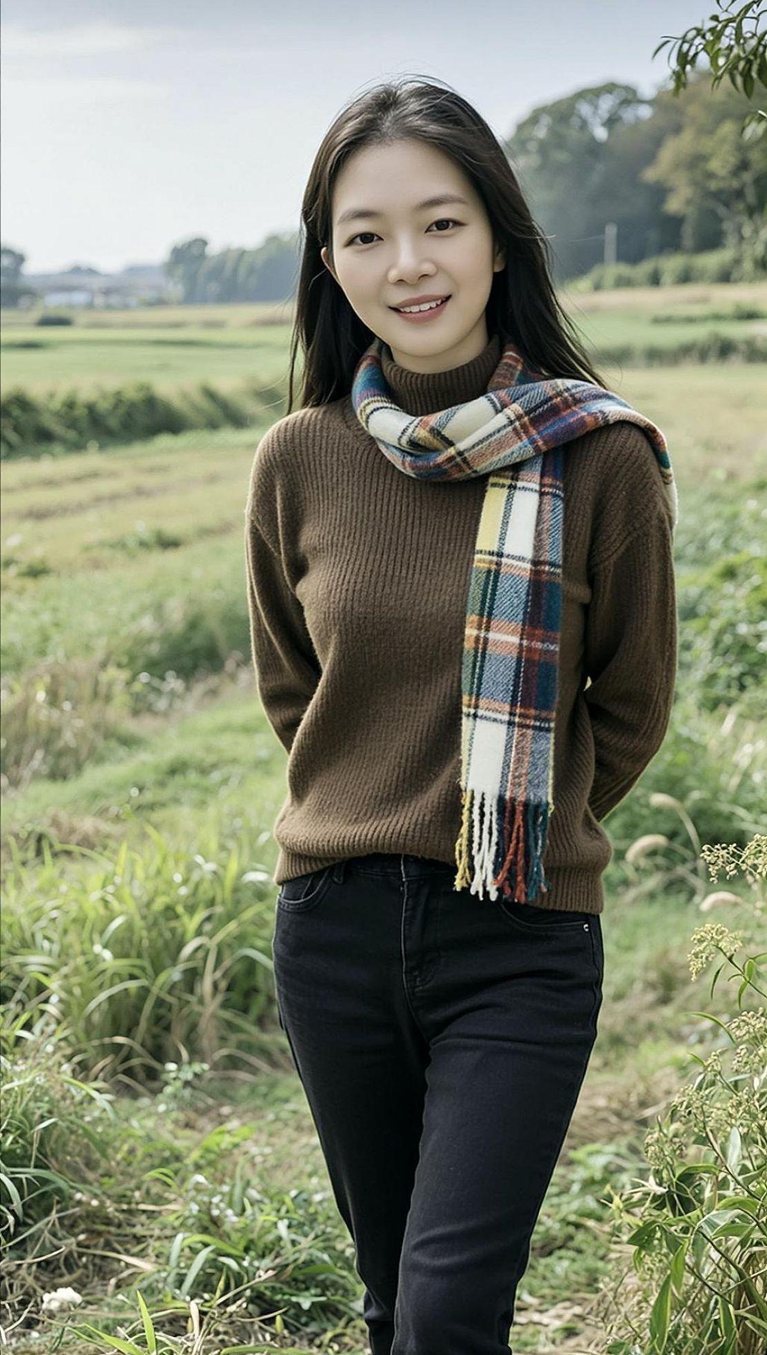 AI田园随拍 农村生活 穿搭技巧优雅气质写真 甜系女孩