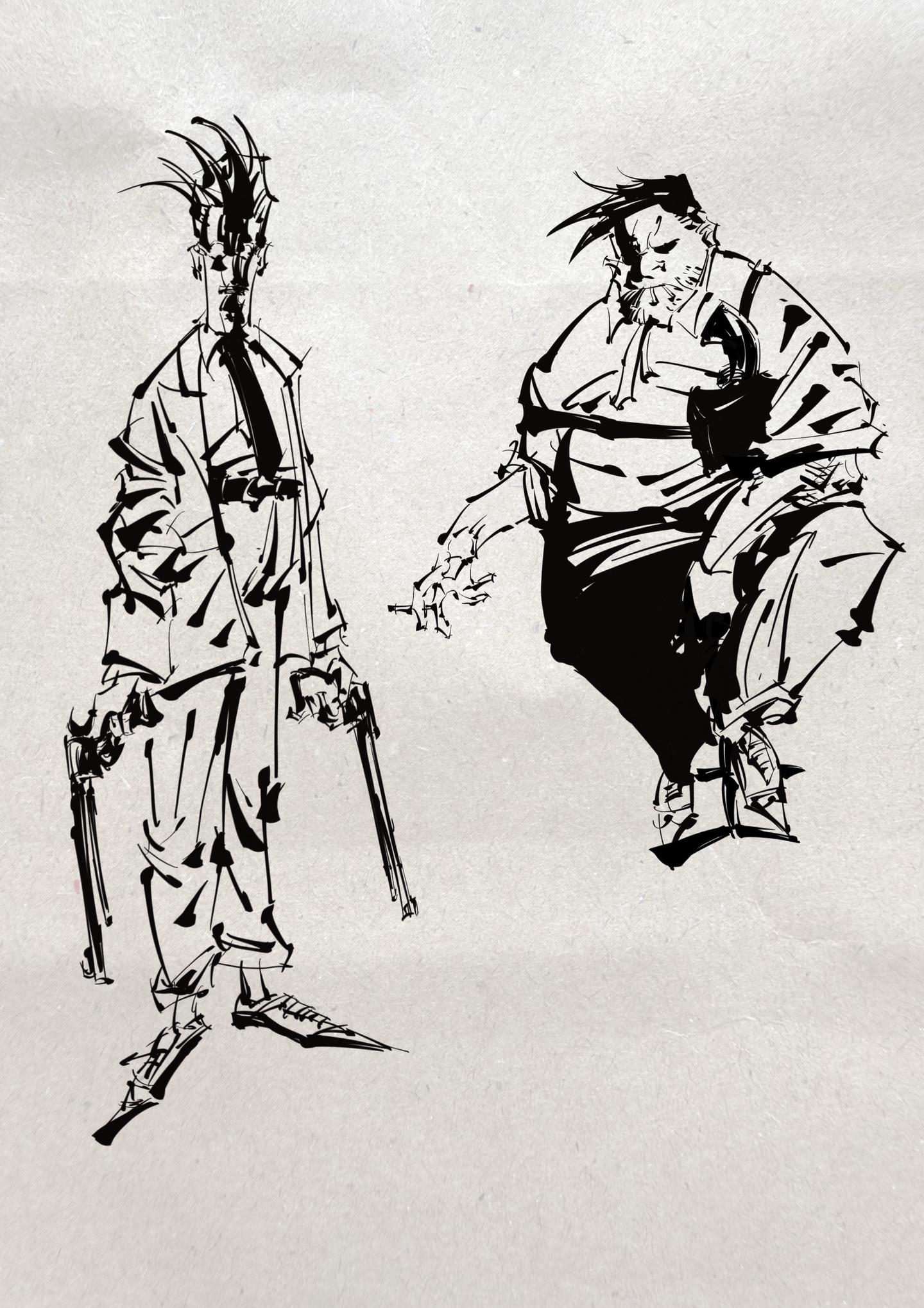 研究Ashley Wood 其二。主观处理图形与涂黑
