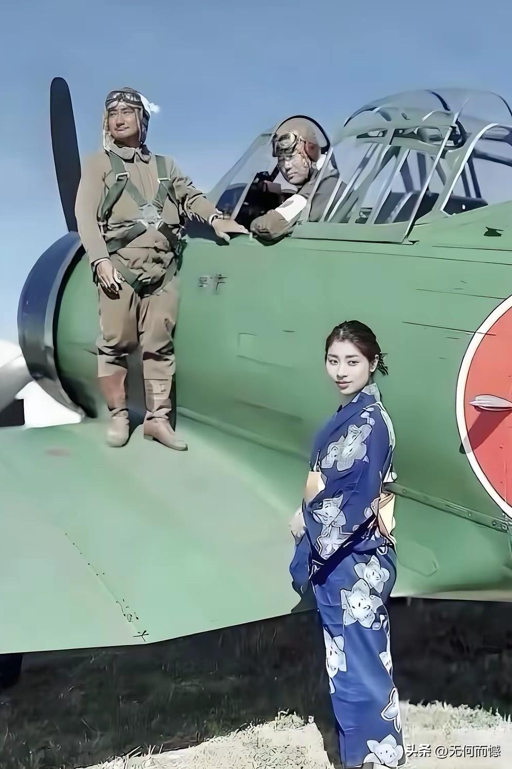 第一张照片，就是别有用心之人P的图，造谣当年日本鬼子神风特攻队的“凄美告别”，本