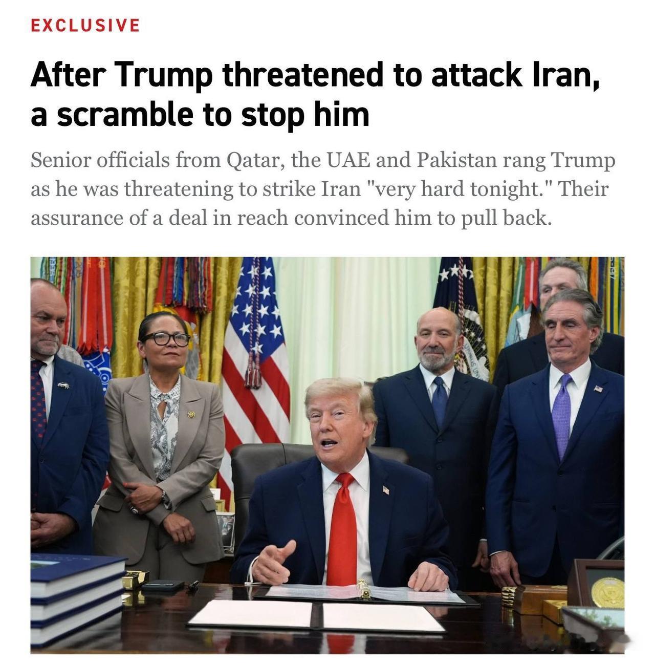 🇺🇸🇮🇷🇸🇦⚡️ — 据《政治报》（POLITICO）报道，在特朗普