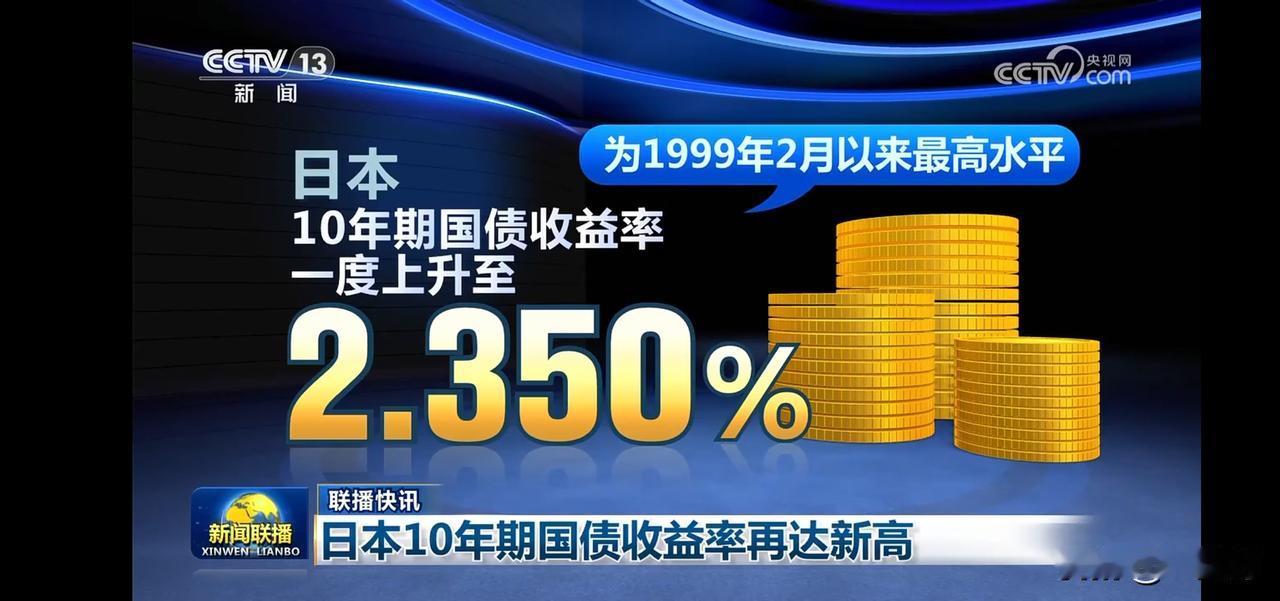 日本10年期国债收益率创新高，达到2.350%！
