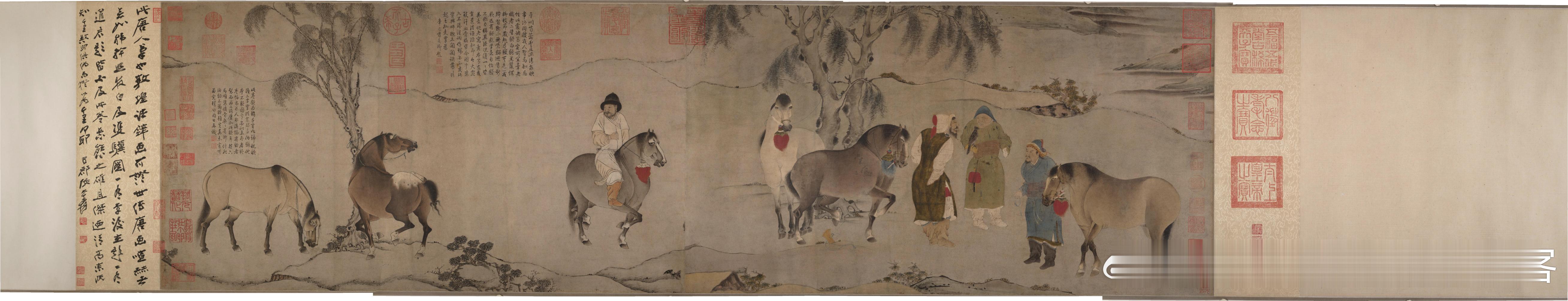宋·佚名《六马图》，大都会博物馆藏图中款署