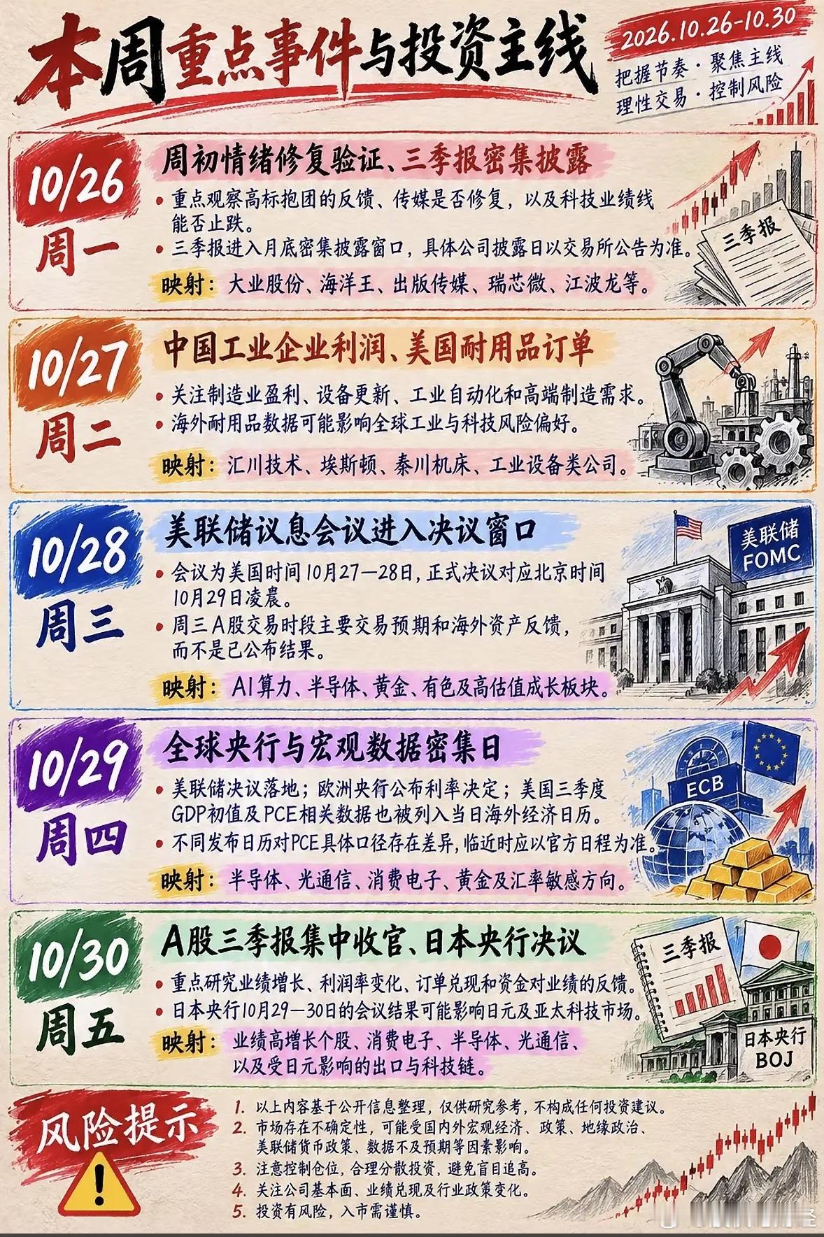 本周重点事件与投资主线一览 ​​​