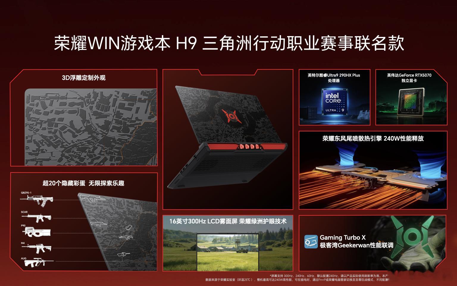 荣耀WIN游戏本 H9三角洲行动职业赛事联名款这个外观也太帅了吧？！专属3D浮雕