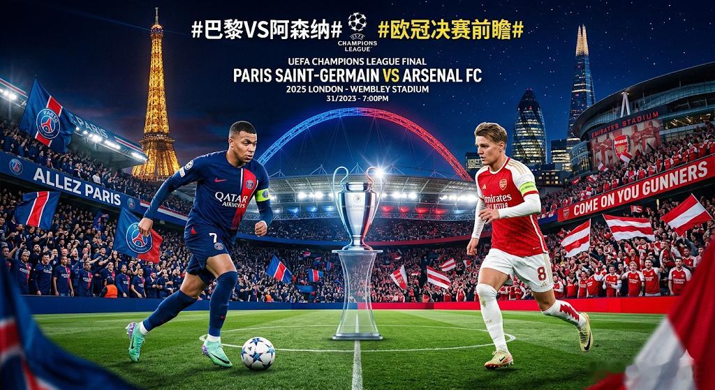 🏆 欧冠决赛巅峰前瞻：大巴黎激战阿森纳，谁能在普斯卡什加冕？每日足球推荐欧冠决