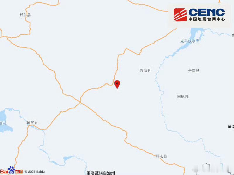 地震快讯中国地震台网自动测定：08月02日22时31分在青海海南州兴海县附近（北