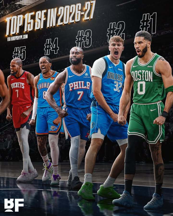 美媒HoopsHype评2026-27赛季Top15小前锋🤔1.杰森·塔图姆2