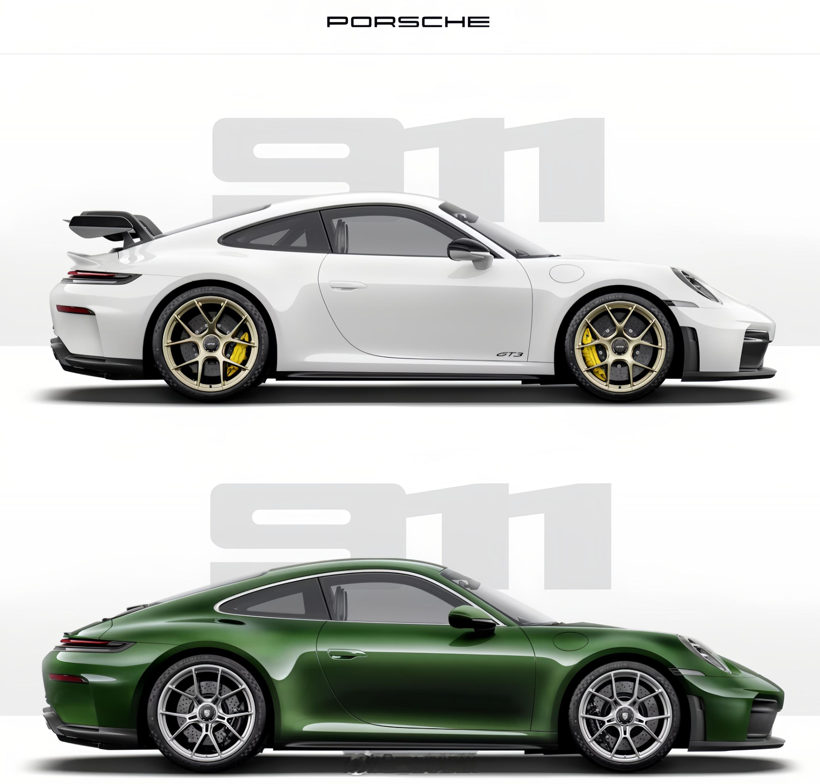 #新保时捷911 GT3# 新保时捷911 GT3普通版 & 旅行版侧颜，GT3