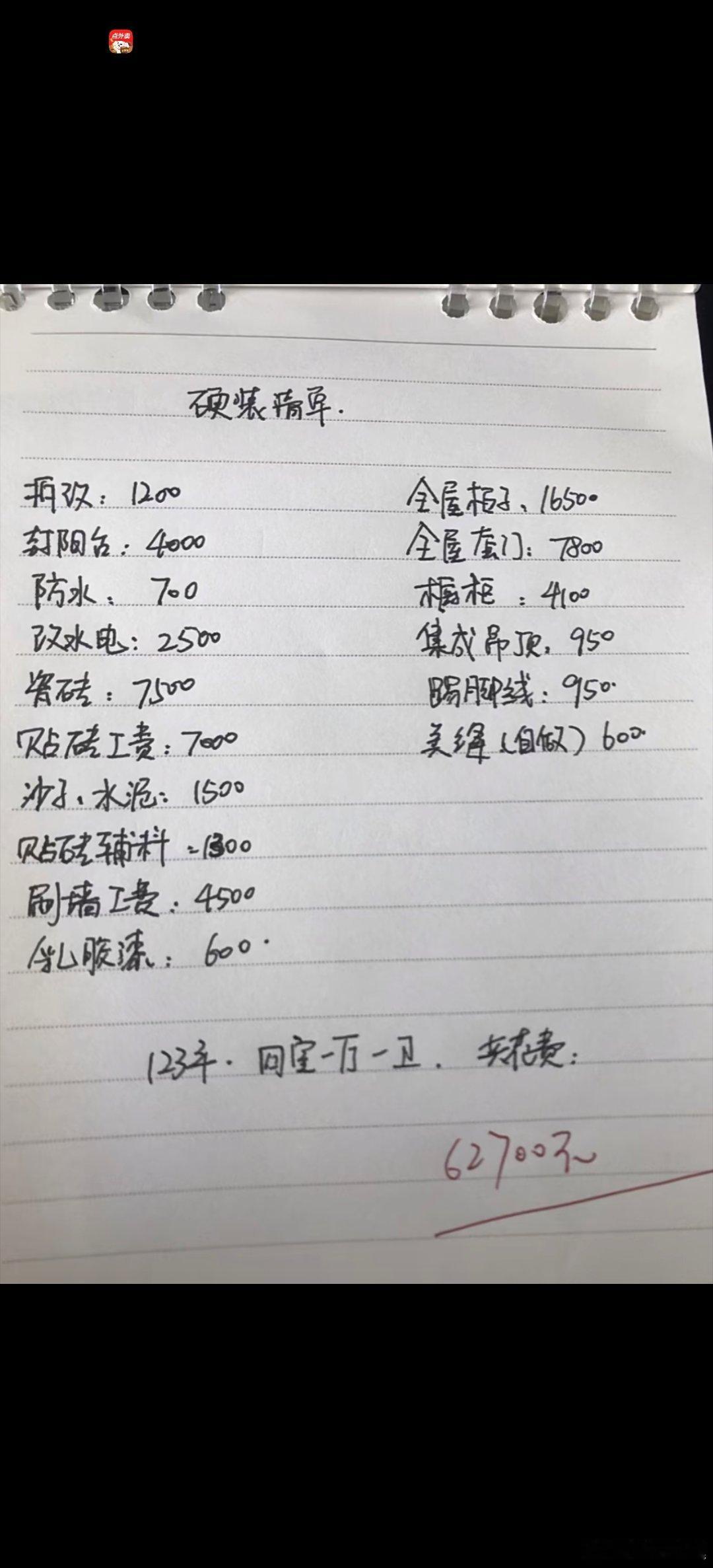 119平3室2厅硬装14万的房子 穷装真的10w不够啊[允悲][允悲][允悲] 