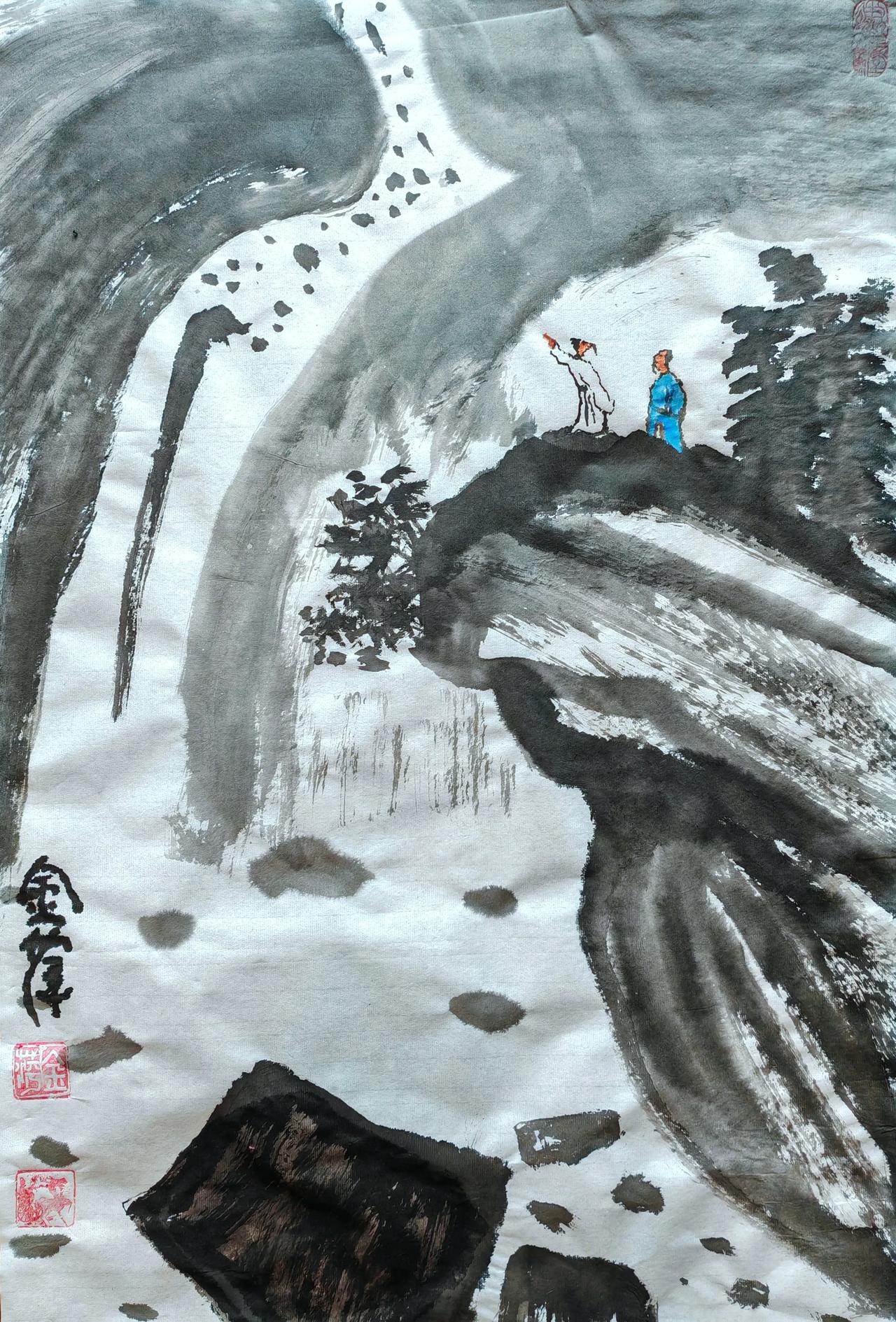 #头等旺事#
西风瘦马江湖行，
寒霜冷雨盼天晴，
秋来满山无绿意，
花开花落自从