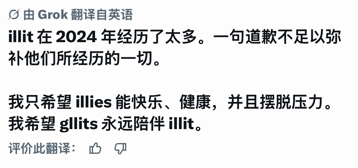 ILLIT在2024年经历了太多，一句道歉不足以弥补他们所经历的一切。我只希望 
