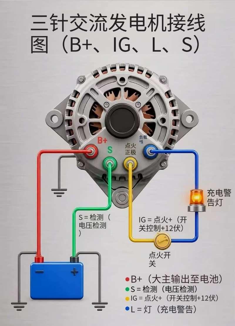 谁都不想因为电瓶亏电抛锚在路边，发电机线路接错恰恰是最常见的故障问题。收好这份标