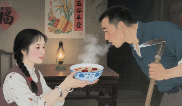 古时，一男子从田里回来，嫂子就递上来一碗鹿血枸杞汤，说是喝了大补。夜里，男子觉得