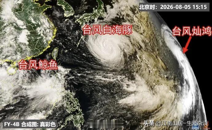 据报道，目前太平洋上，是三台风共舞。继今天凌晨14号台风“鲸鱼”生成之后，15号