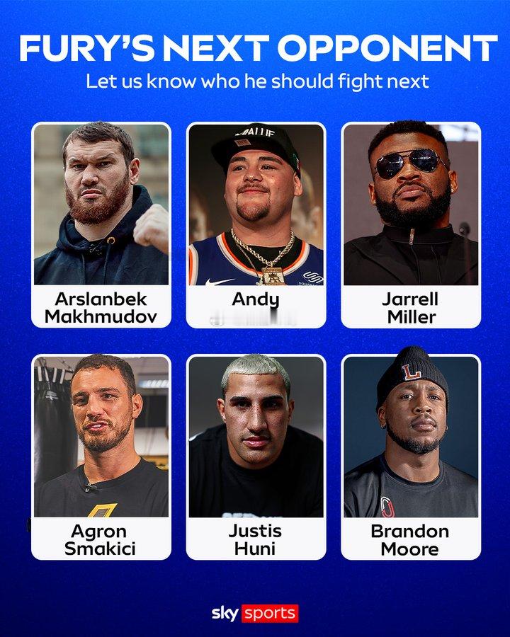 拳坛速递 英国 Sky Sports 给出问题：泰森·富里（Tyson Fury