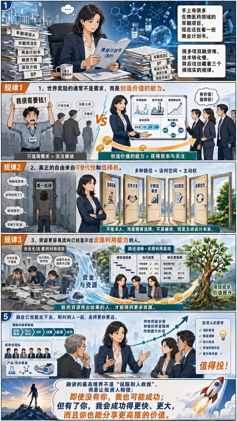 手上有很多生物医药领域的早期项目，现在还在看一些商业计划书，从其中很多项目融资难