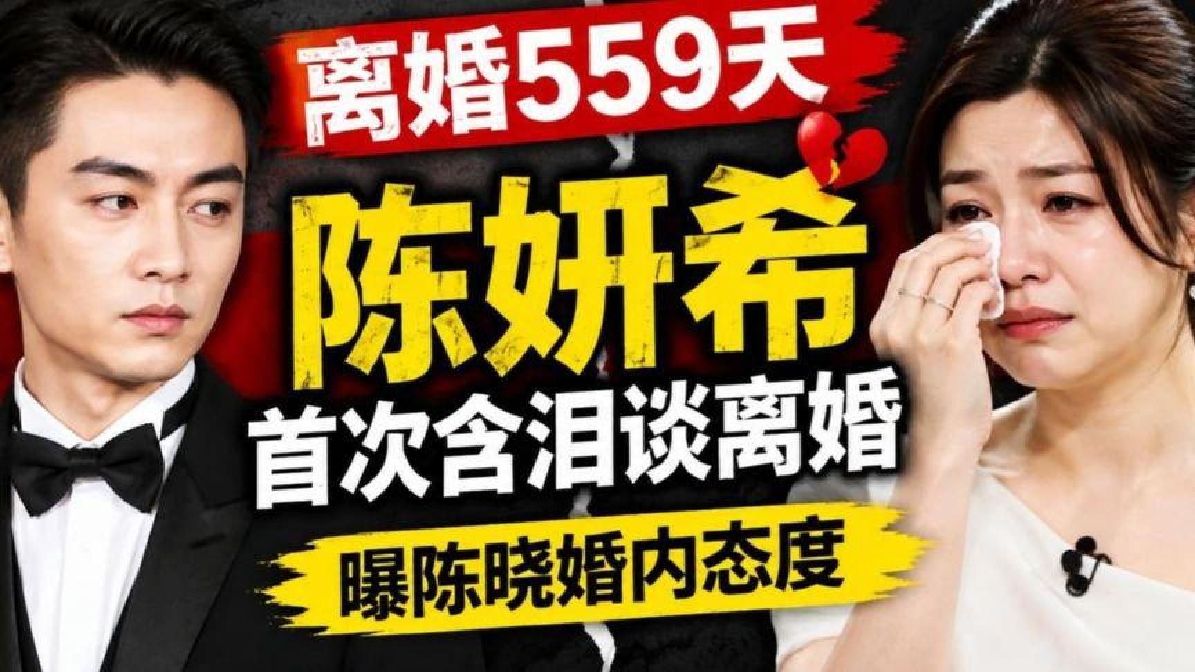 离婚559天，陈妍希一改往日体面首次含泪谈离婚，曝陈晓婚内态
