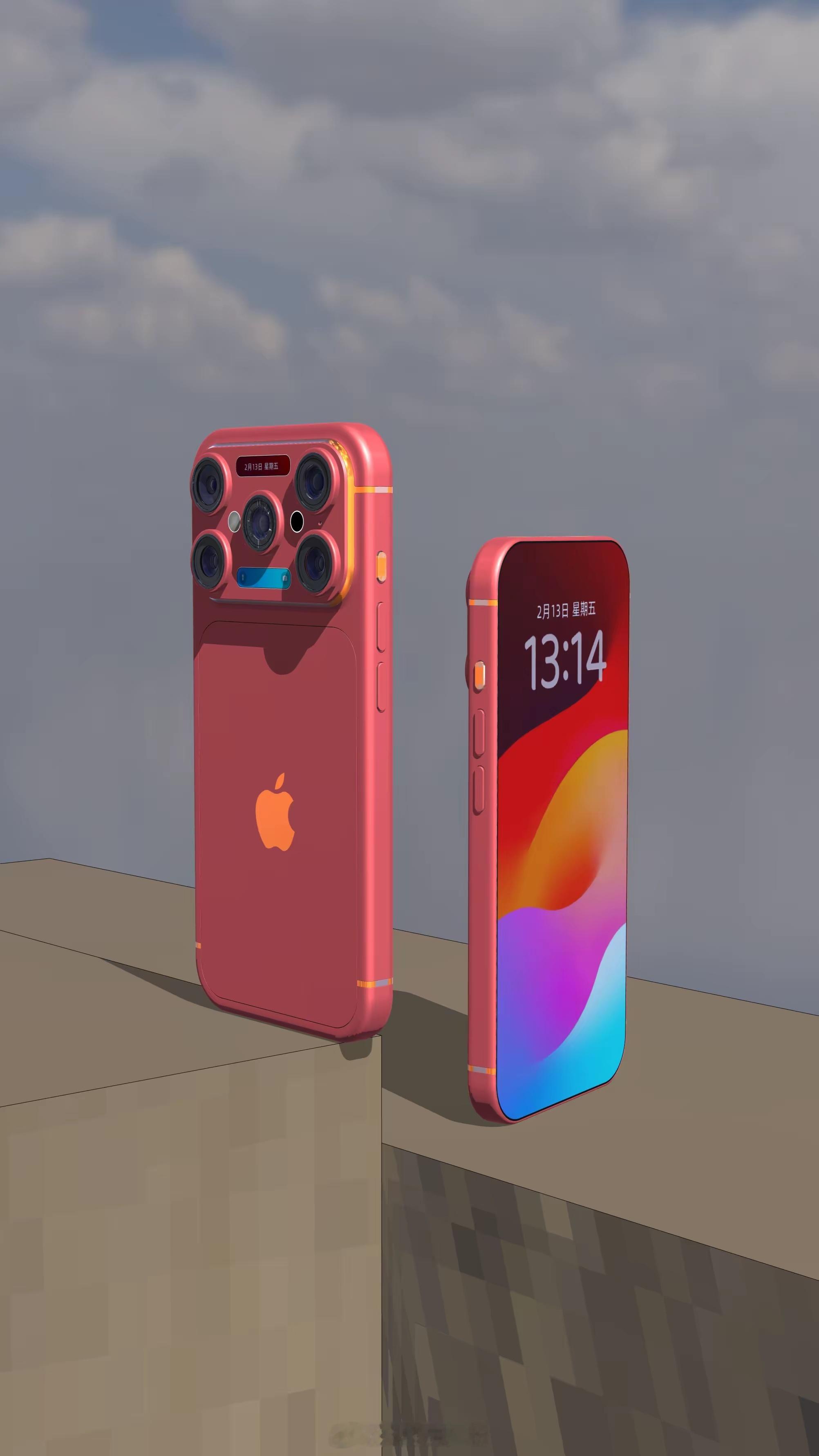 网友设计的iPhone 18 Pro，后置灭霸五摄，还有两个灵动岛副屏 