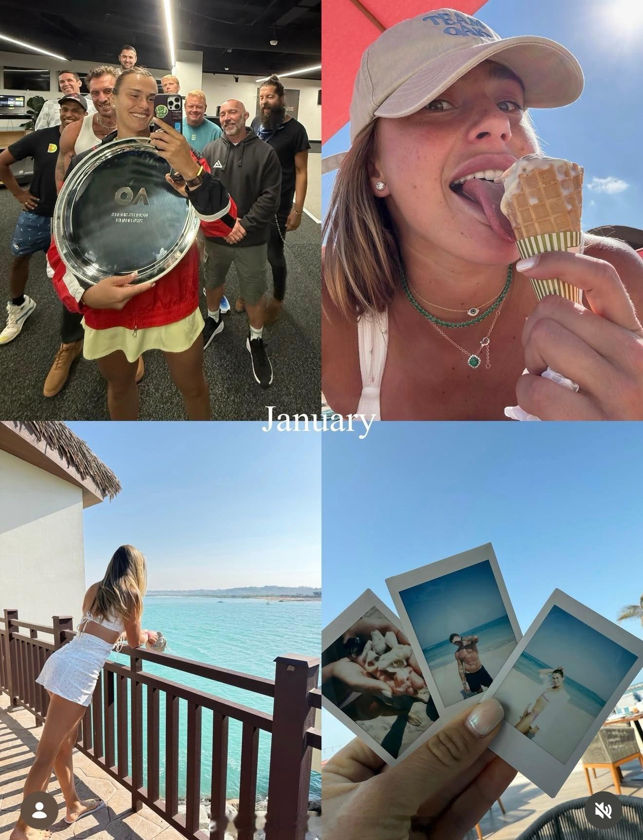 萨巴伦卡发12张图回顾2025年。这时候爱拍照的人就有素材了。所以说还是得多拍照