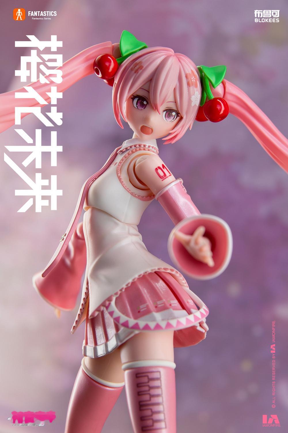 布鲁可出品初音未来 奇迹版 樱花未来玩具摄影是日烂胶可动人偶6寸人偶机娘初音未来