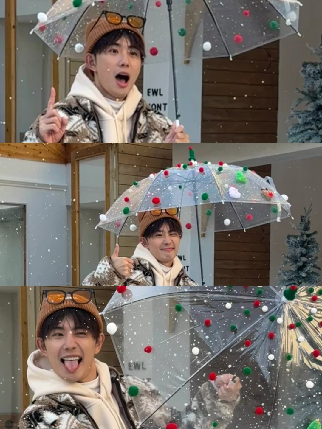 live拼图｜15块钱做了一把“圣诞伞”！🎄✨