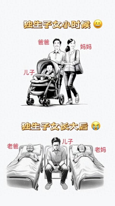 一个非常不好的消息：国内超过2亿的独生子女正面临着非常严峻的问题。
 
这件事最