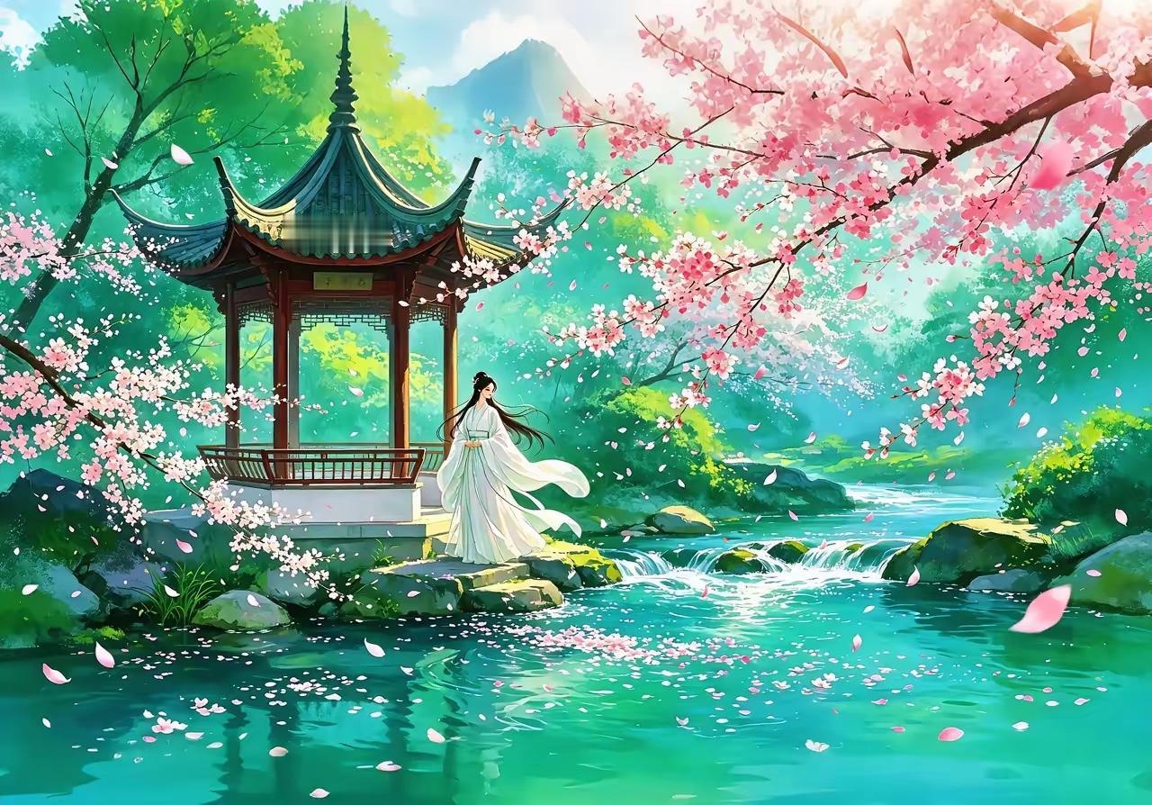 平平仄仄）古亭独立，
仄仄平平）潮女见人。
横批：《古亭与潮女》