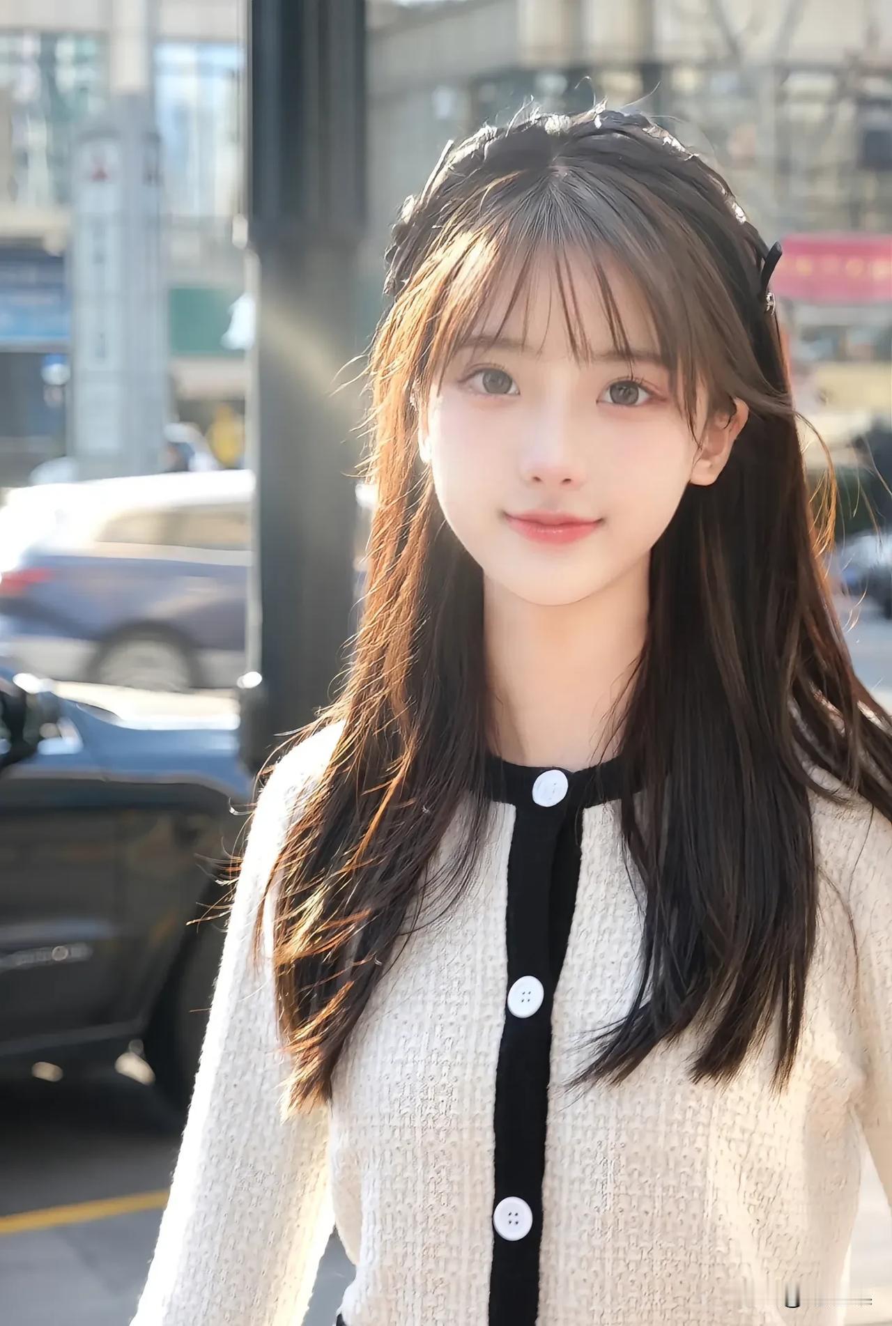 元气少女，甜美笑容，阳光明媚的一天🌞