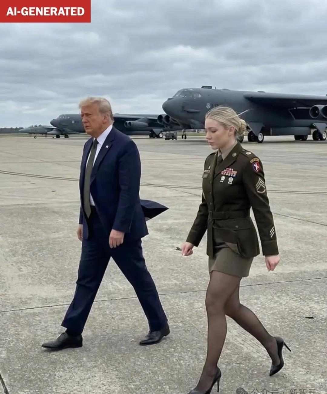 各位大神真敢恶搞呀，网上火了好些天的走在大统领身边的军装女神，居然是AI创造，子