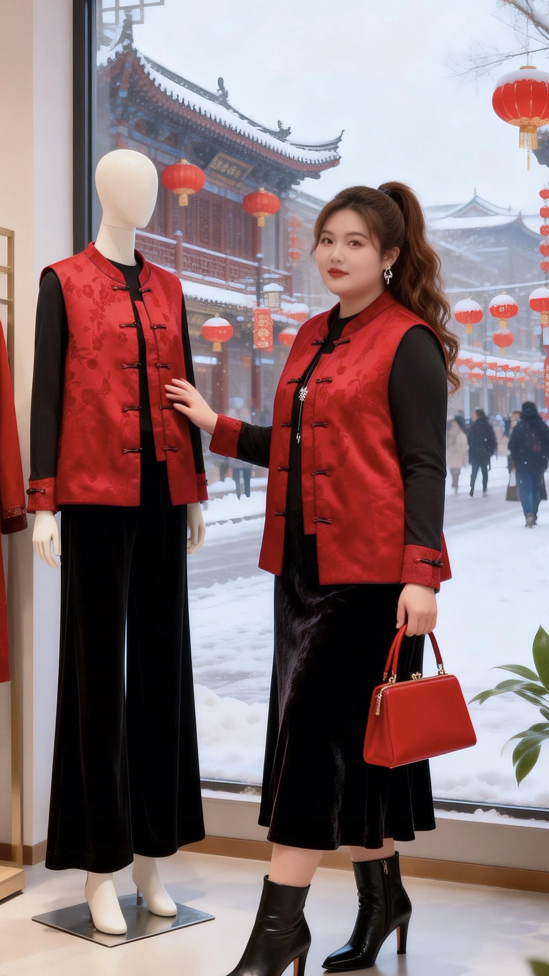 大码女装 新中式穿搭 过年穿什么 高级感穿搭 时尚气质穿搭