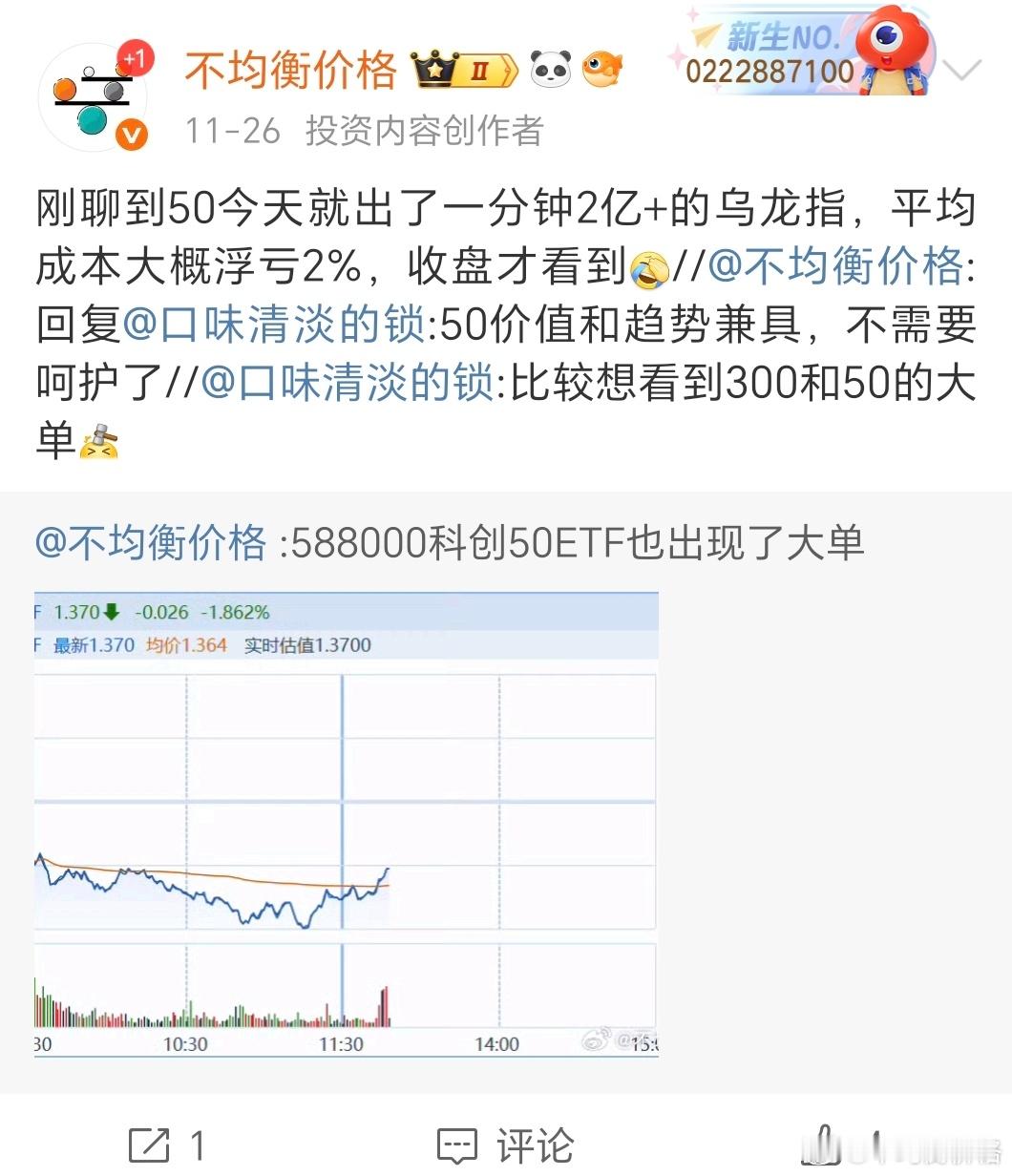 你们还记得上周三的510050上证50etf吗？这哪是乌龙指，这是金手指～财经a