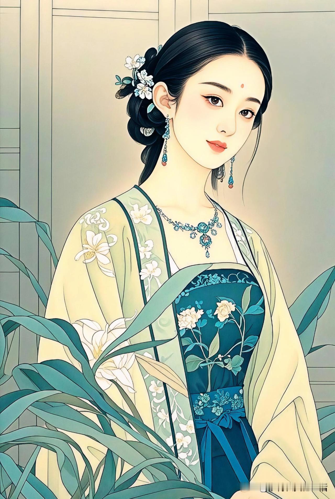 花间美人，古韵悠长。