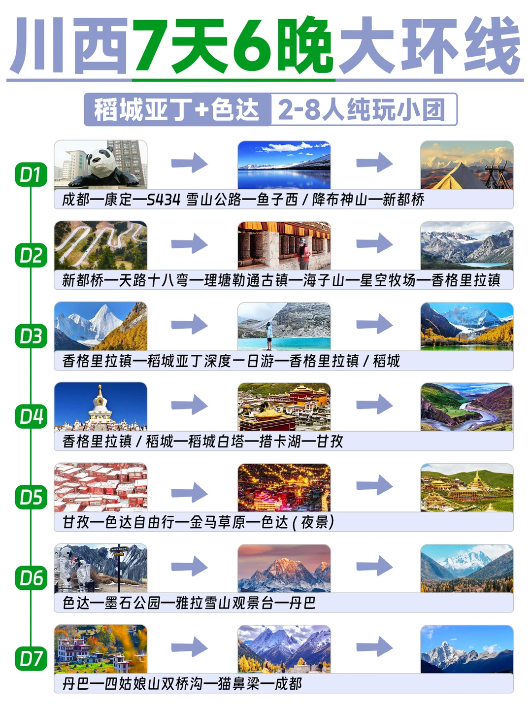 ⛰️川西大环线稻城+色达7天6晚✅2-8人纯玩团