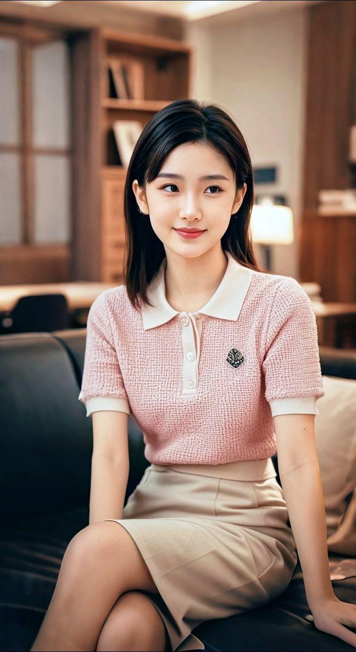 AI扩图 AI粉衫佳人