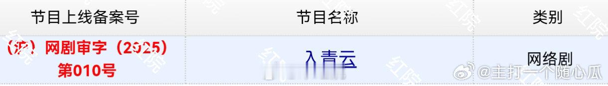 侯明昊、卢昱晓《入青云》过审下证！ ​​​