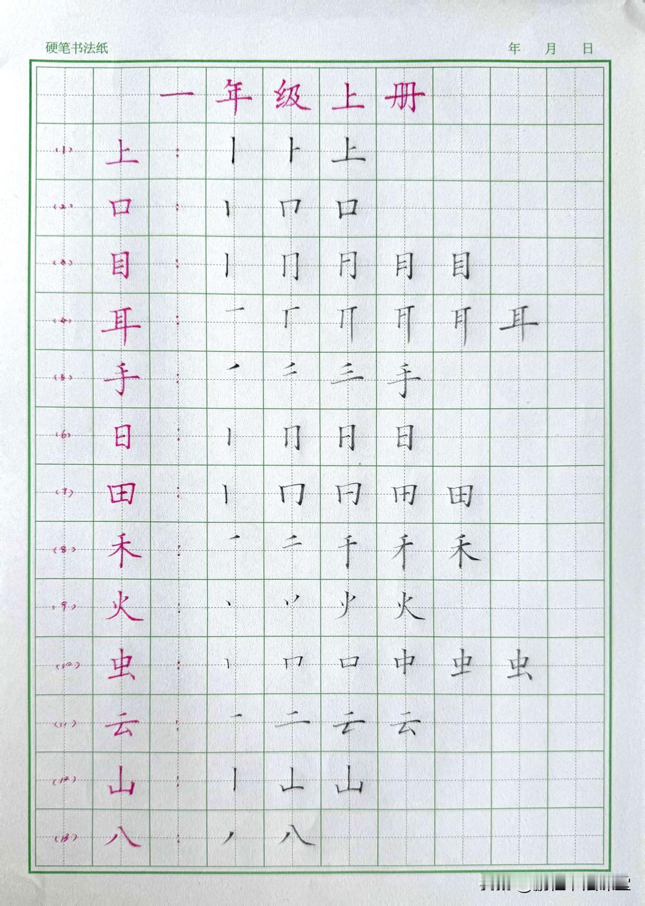 给孩子准备的，一年级语文生字笔顺手写版🔥