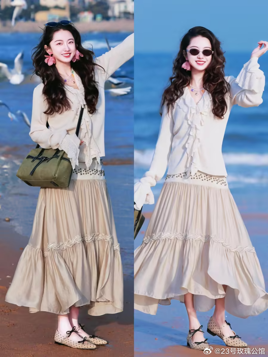 今年最火的“裙子”新穿法，搭配衬衫、针织衫和风衣都洋气！ 
