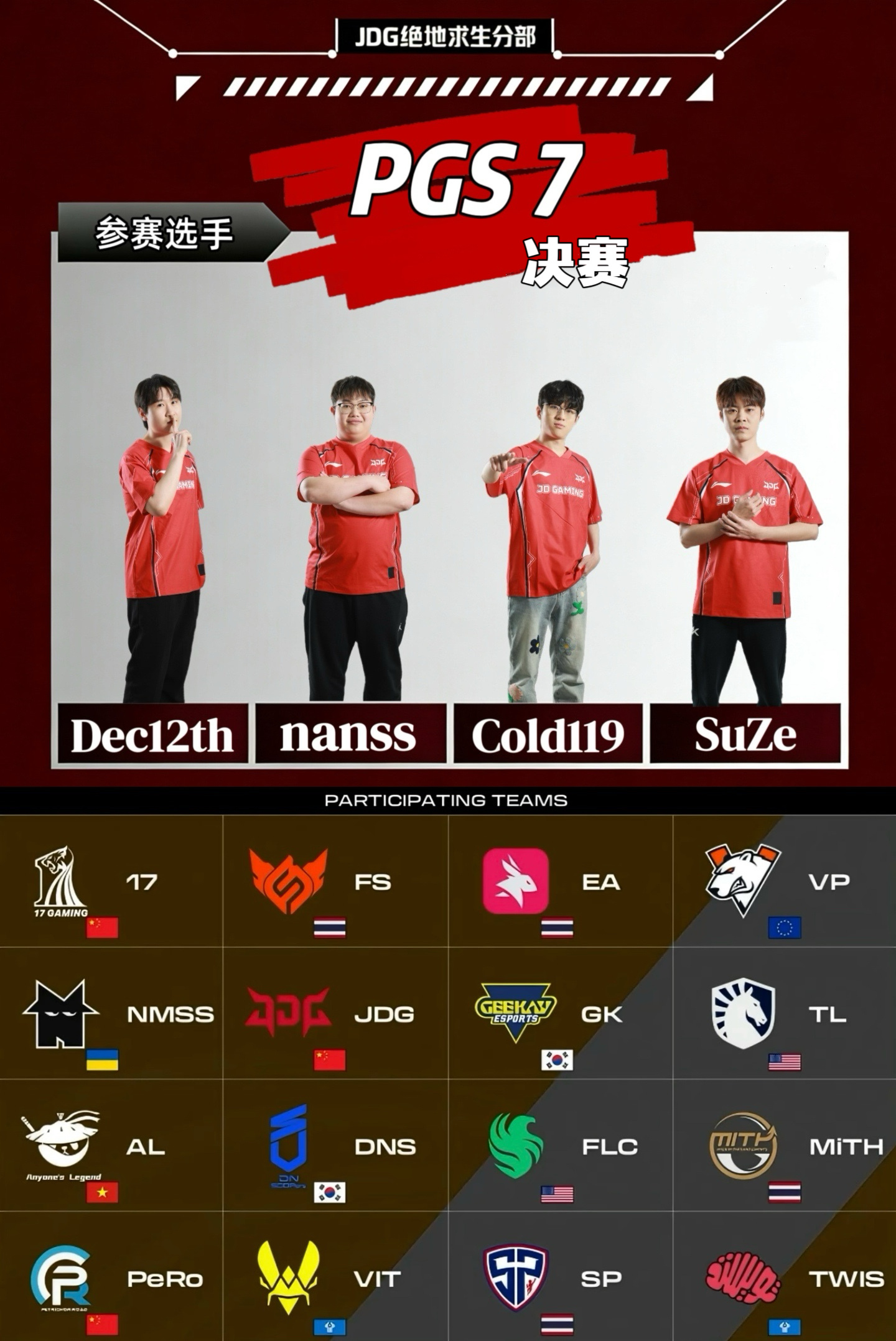【JDG绝地求生分部丨赛事预告】赛事信息：PGS  PGS·7 决赛 Day2赛