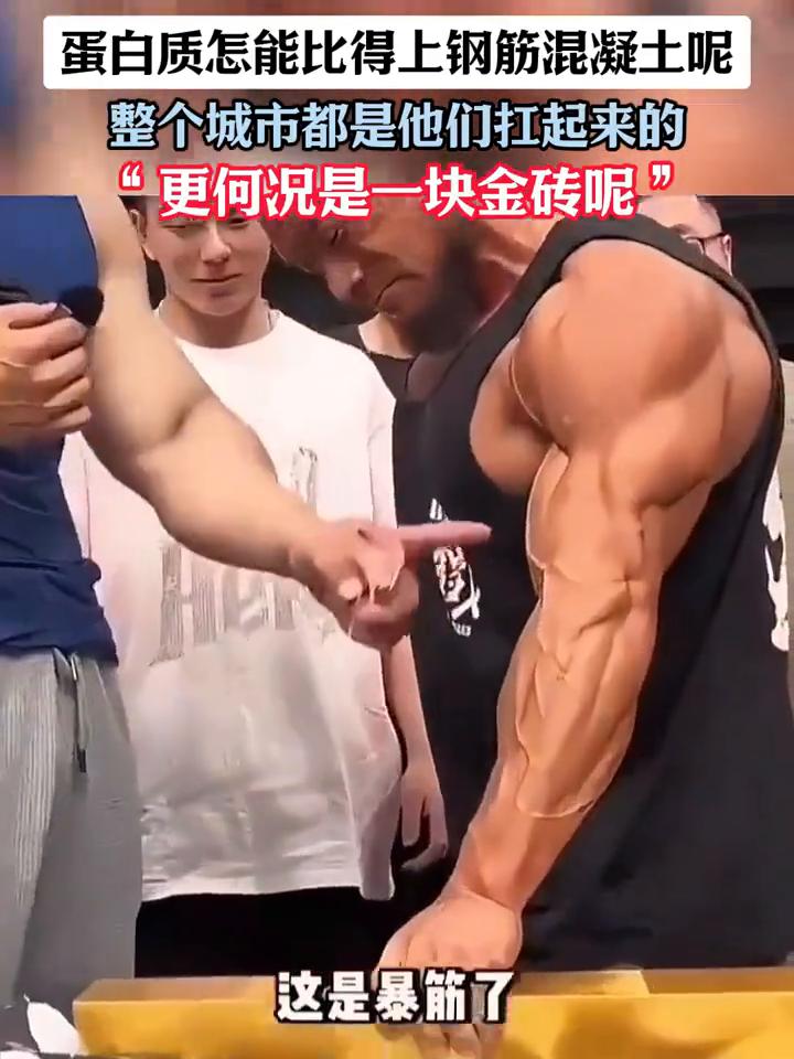 蛋白质怎能比得上钢筋混凝土？整个城市都是它们扛起来的，更何况是一块金砖。拿起来，