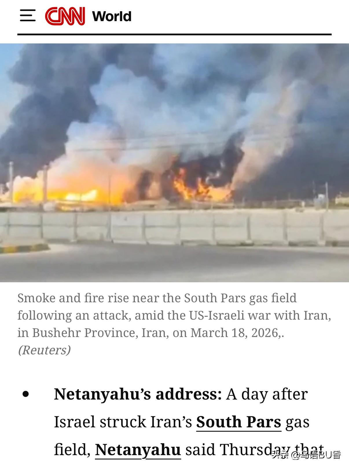 在美以对伊朗战事进入第二十一天时，战局出现了一丝缓和迹象。
   内塔尼亚胡表示