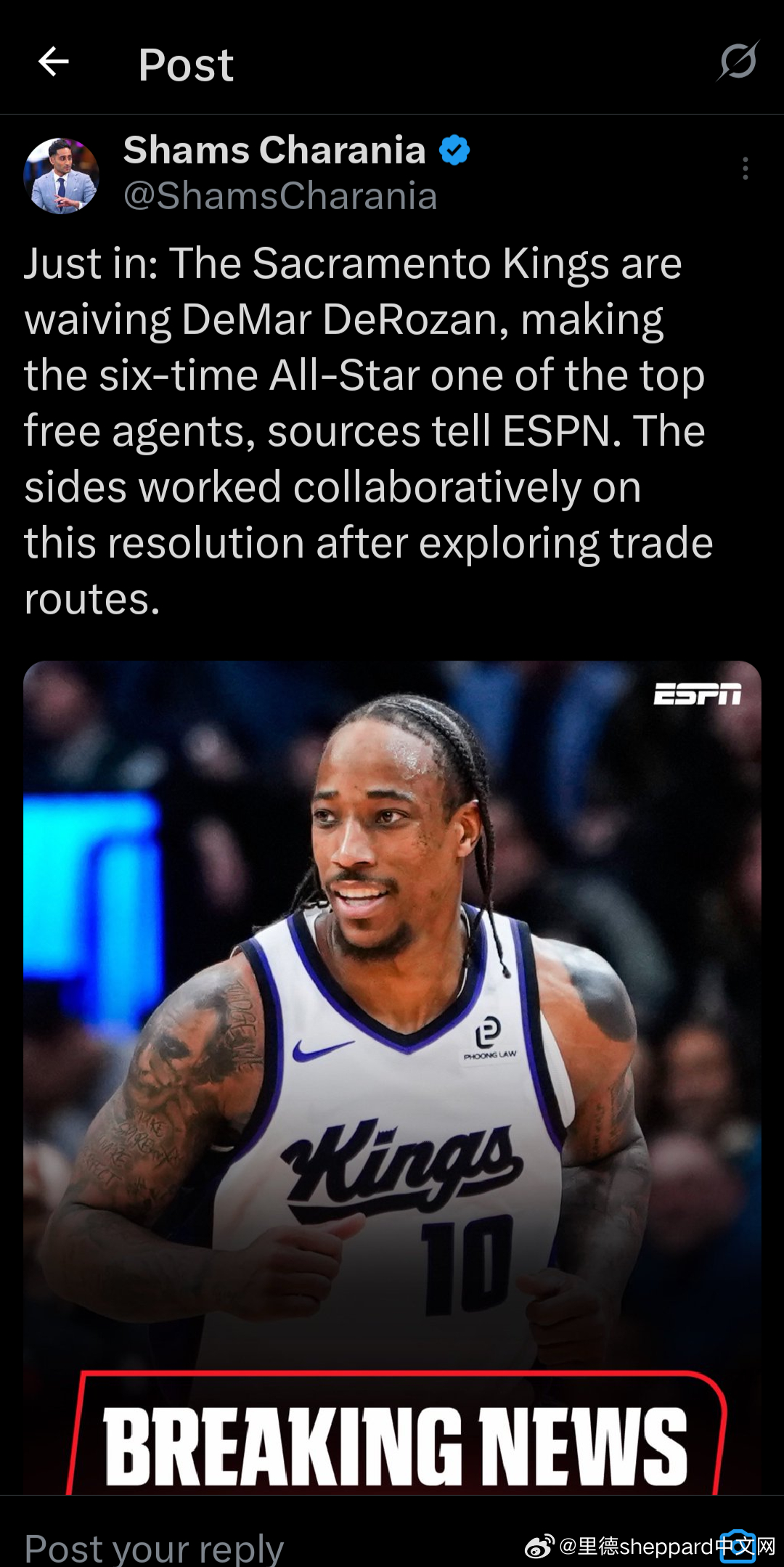 国王裁掉德罗赞，德罗赞变自由球员了NBA