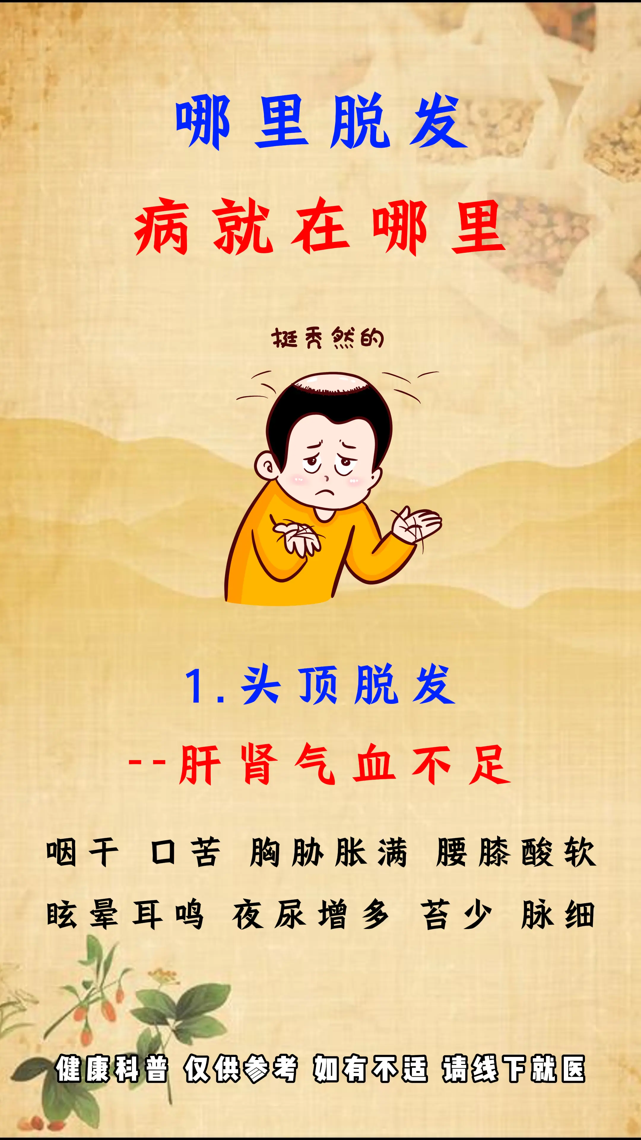 哪里脱发，病就在哪里。