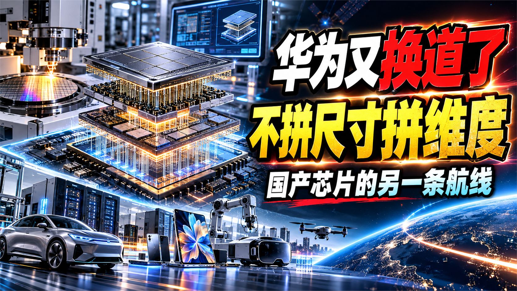 华为又「换道」了：不拼尺寸拼维度，国产芯片的另一条航线