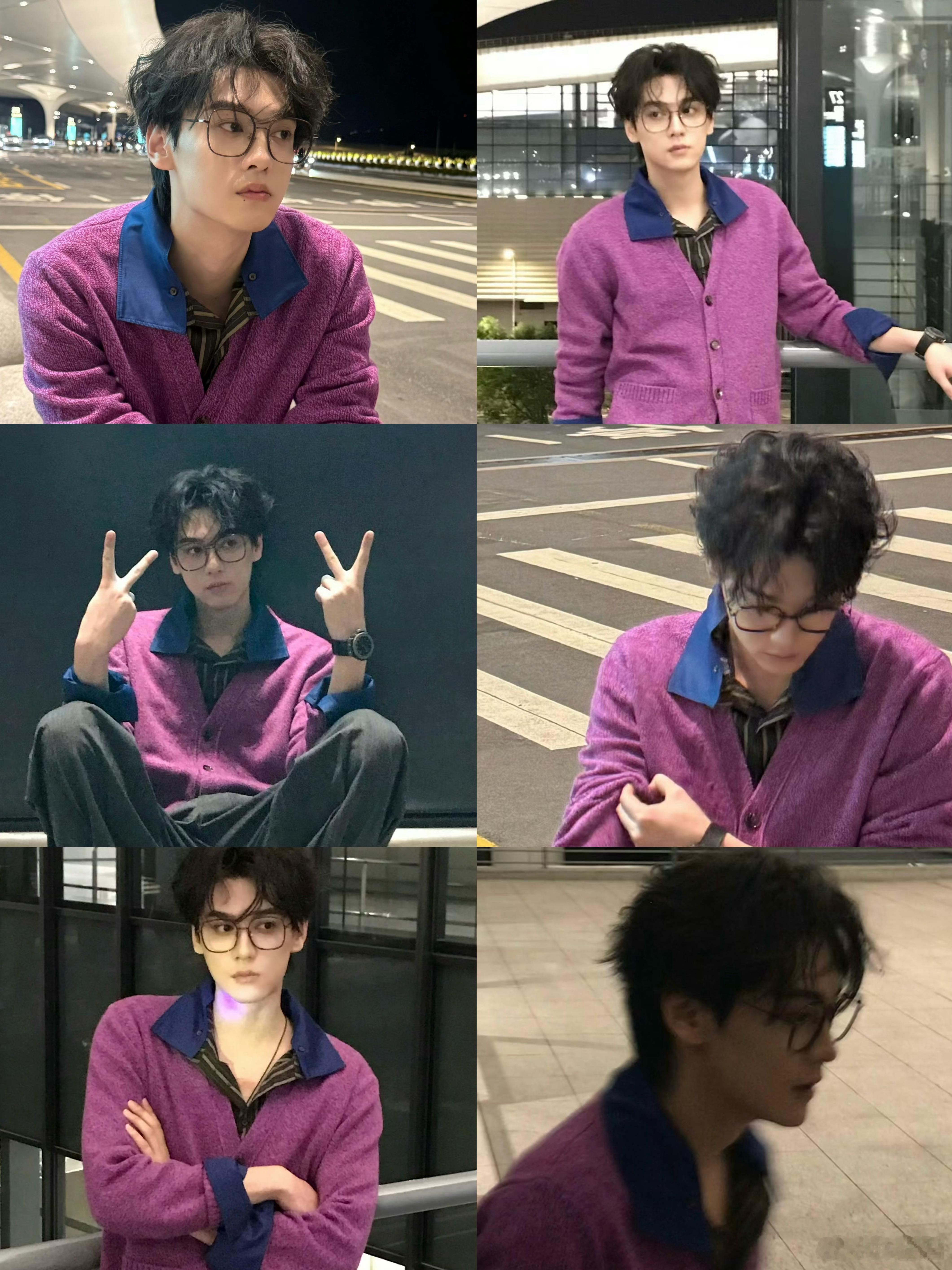 田栩宁不热吗为了柠檬水一点也不热！田栩宁这套紫色造型直接鲨疯了！也太有韵味了吧，