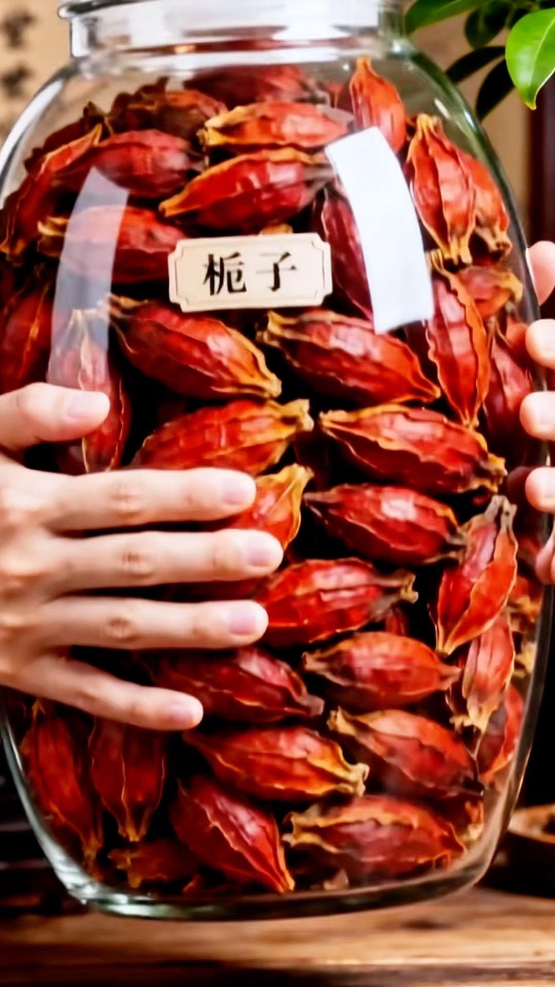 甄选干栀子，颗颗饱满硕大，果皮轻薄干脆 日常拿几颗放入杯中，加水冲泡...