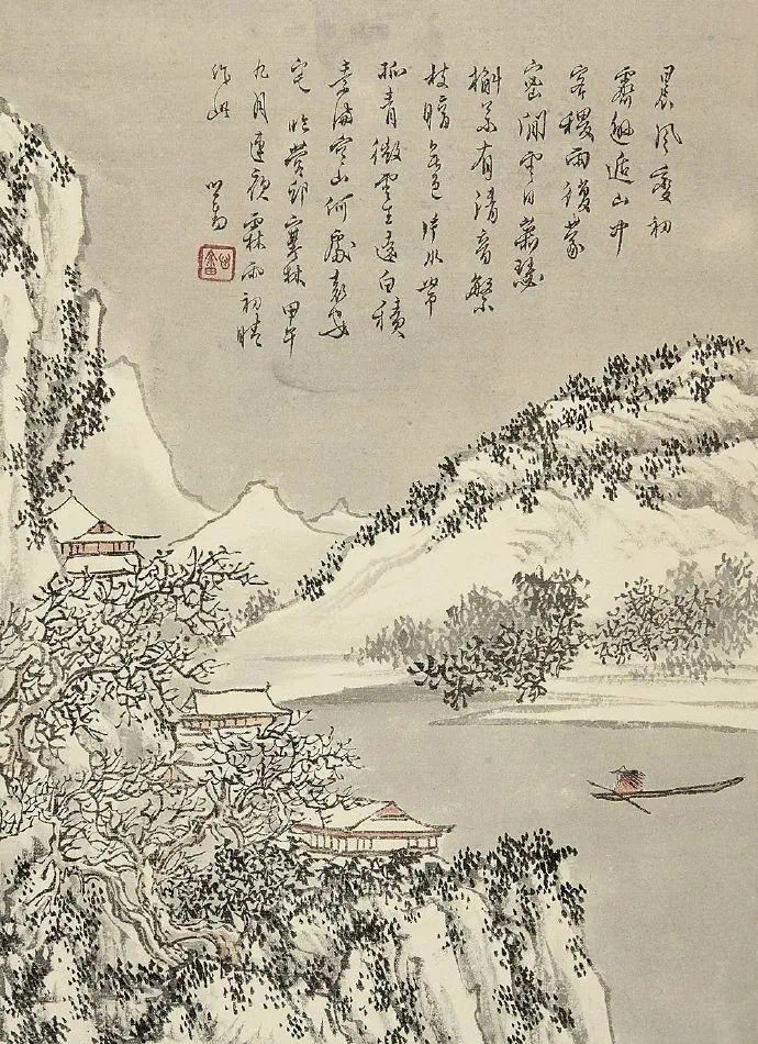夏日观 溥儒山水册，山环清波、倍觉清凉！溥儒（1896年9月2日—1963年11